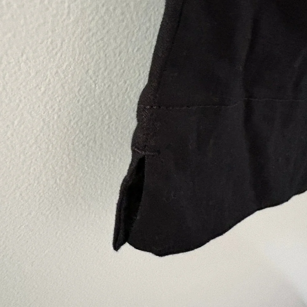 Banana Republic Pants Tapered High-Rise Large Black Linen Blend Elastic Waist